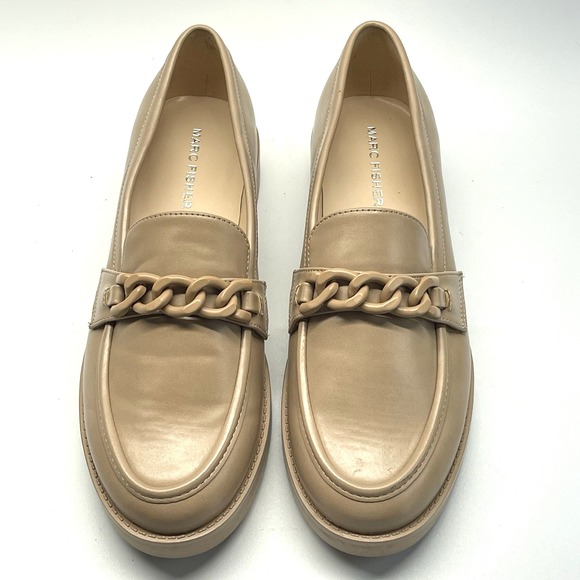 Marc Fisher Babbea Womens Chunky Sole Slip On Chain Platform Shoes Loafers 8.5 M - Picture 2 of 9